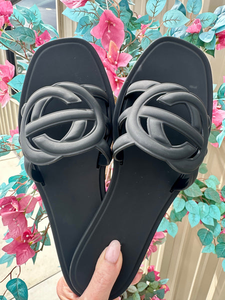 PREORDER!! Icon Jelly Sandals in Black