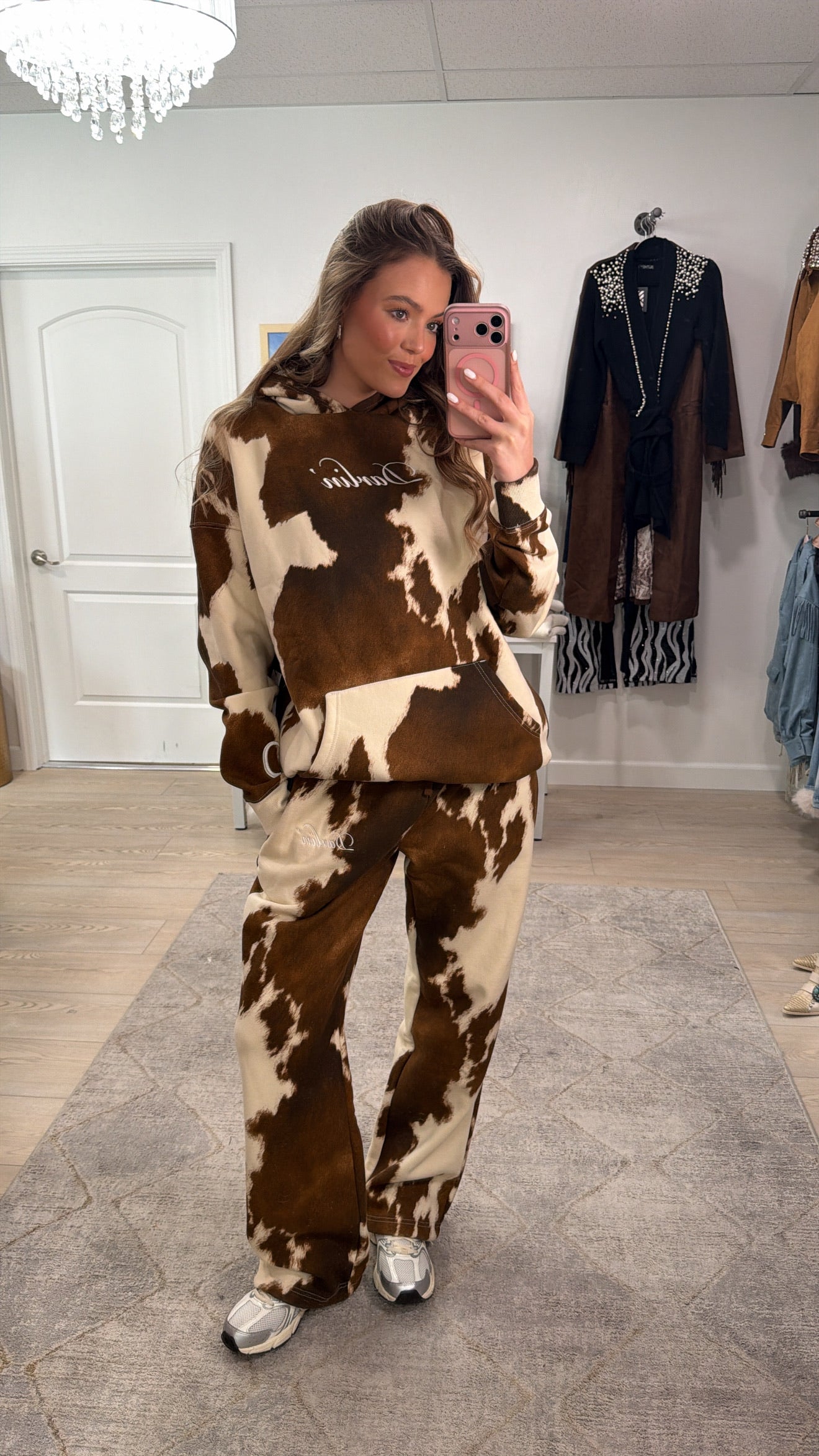 Signature Oversized Hoodie in Cowhide