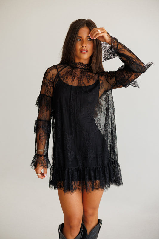 Heirloom Lace Dress in Black