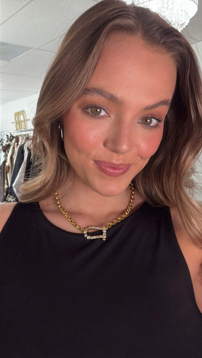 NEW!! Horsebit and Rhinestone Necklace