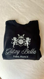 NEW!! The "Glitzy Bella" Paris Comfort Color Sweatshirt in Black