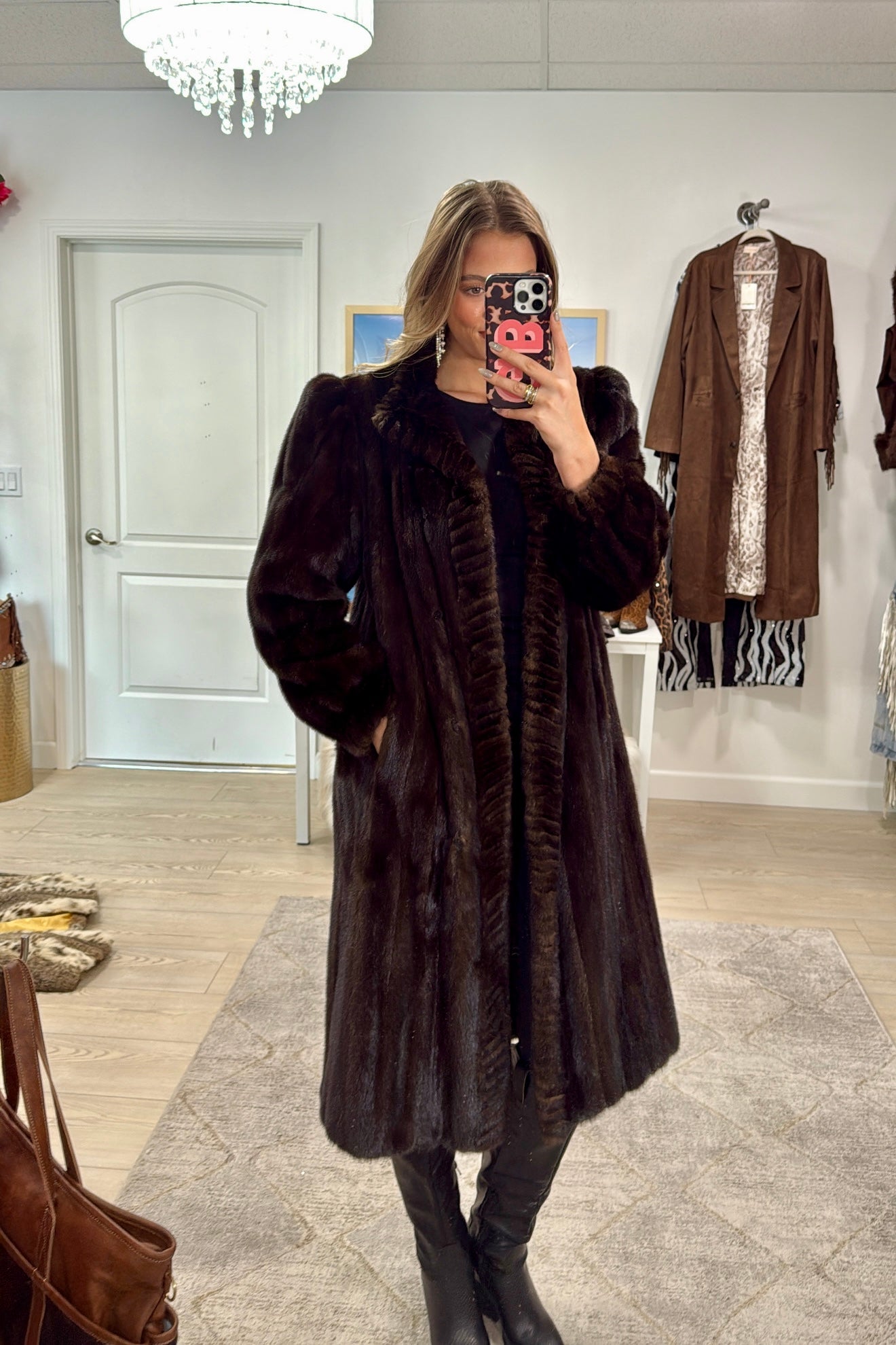 #29 Vintage Mahogany Mink Fur Coat Size Small