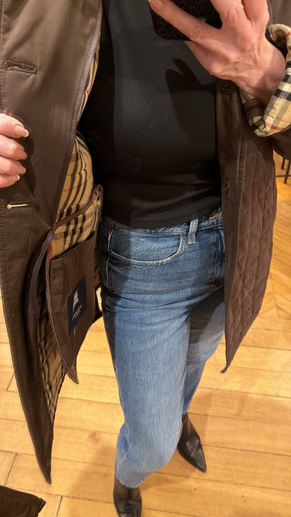 Vintage Burberry Quilted Brown Jacket Size Large