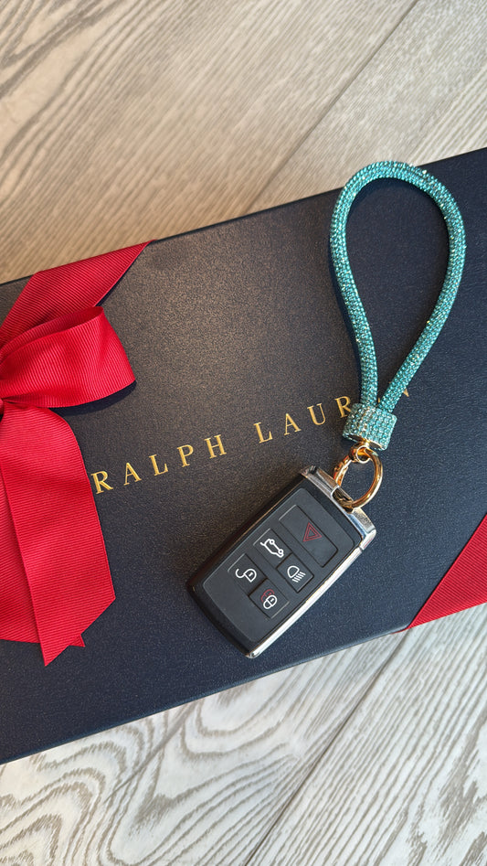 DOORBUSTER!! Rhinestone Keychain in Turquoise