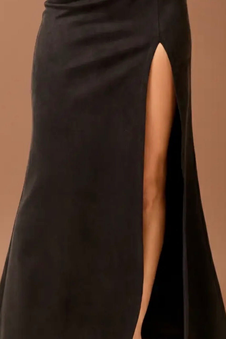 Double Buckle Maxi Skirt in Leopard or Black - PREORDER