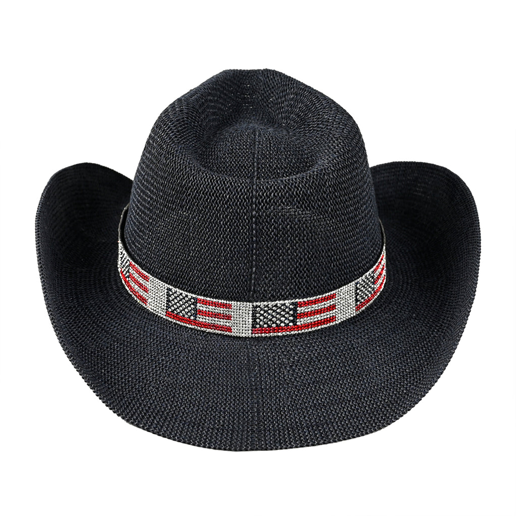 NEW!! "American Girl" Straw Cowboy Hat in Navy