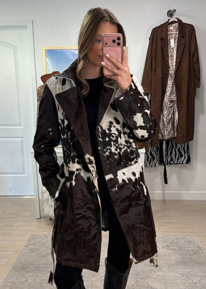 Cowhide Trench Coat #3 Size Medium