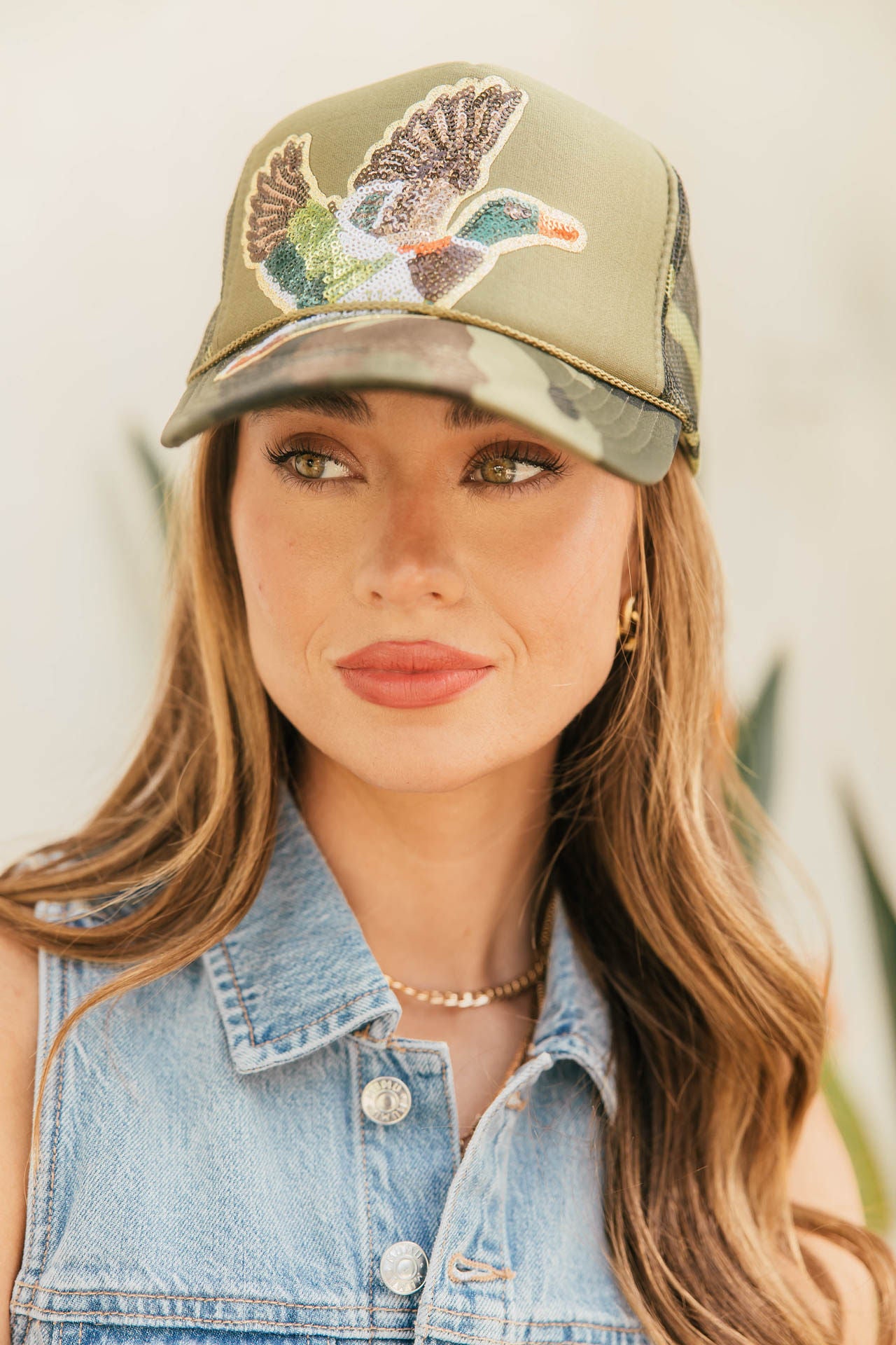 NEW!! The Sequin Patch & Camouflage Trucker Hat