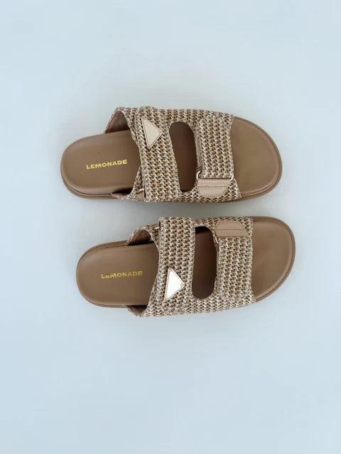 AS SEEN ON WHITNEY RIFE!! The Tuscany Raffia Slide in Nude