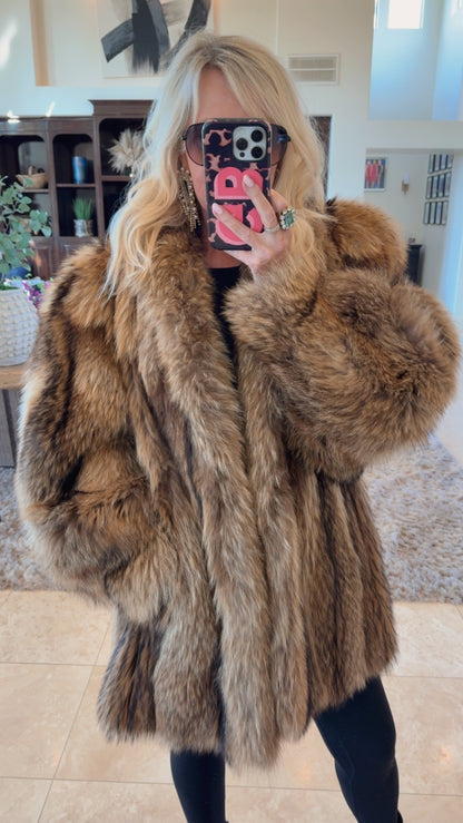 #123 Vintage Fur Jacket - Size XL