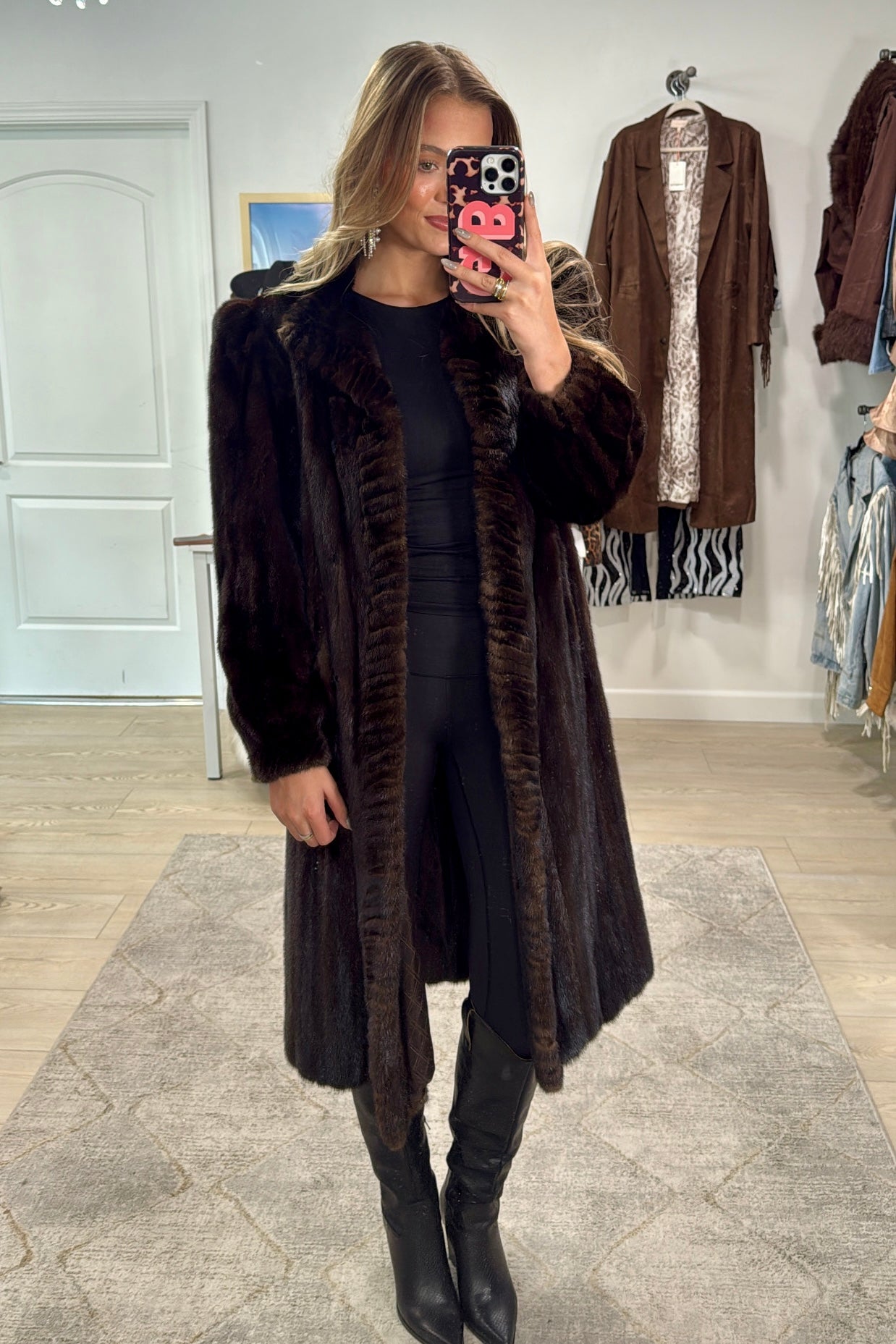 #29 Vintage Mahogany Mink Fur Coat Size Small