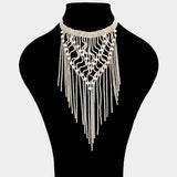 NEW!! Houston Rhinestone Fringe Choker in Gold