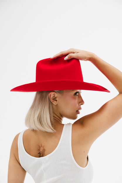 Teddy Cattleman Cowboy Hat in Red