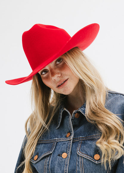 Teddy Cattleman Cowboy Hat in Red