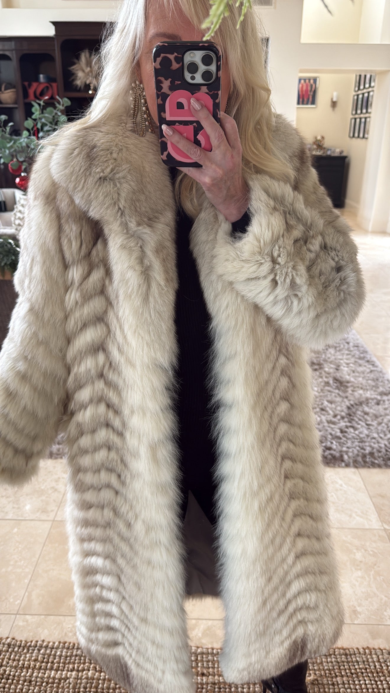 #27 Vintage White Fox Long Coat
