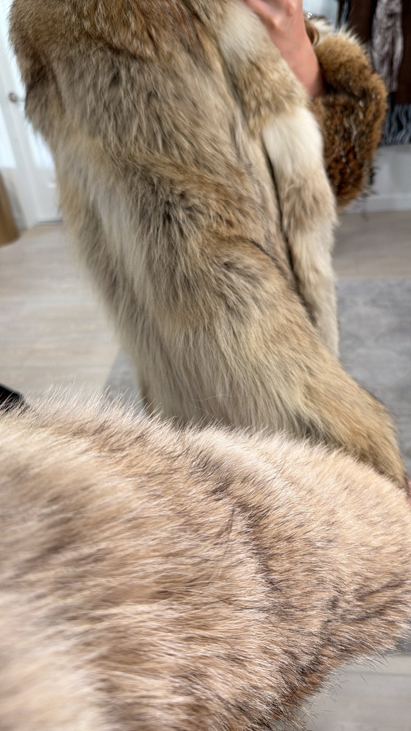 #GB4 Vintage Coyote Fur Full Length Coat