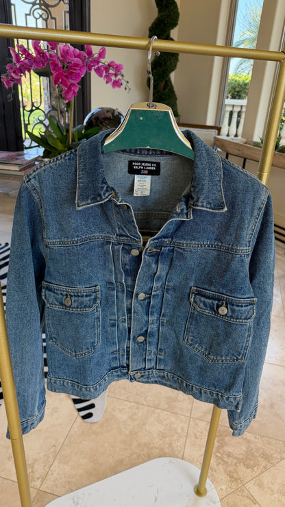 NEW!! Vintage Ralph Lauren Denim American Flag Jacket - Size Medium