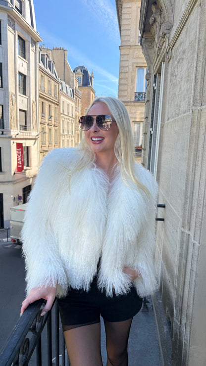 #109 Vintage Tibetan Lamb Fur Jacket - Size Medium
