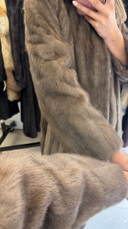 #36 Vintage Grey Mink Coat Size Small