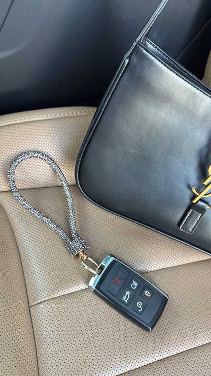 DOORBUSTER!! Rhinestone Keychain in Black