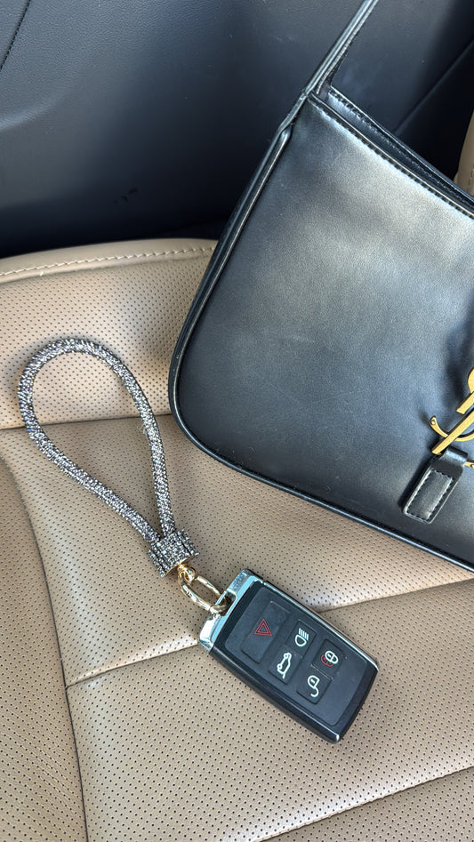 DOORBUSTER!! Rhinestone Keychain in Black