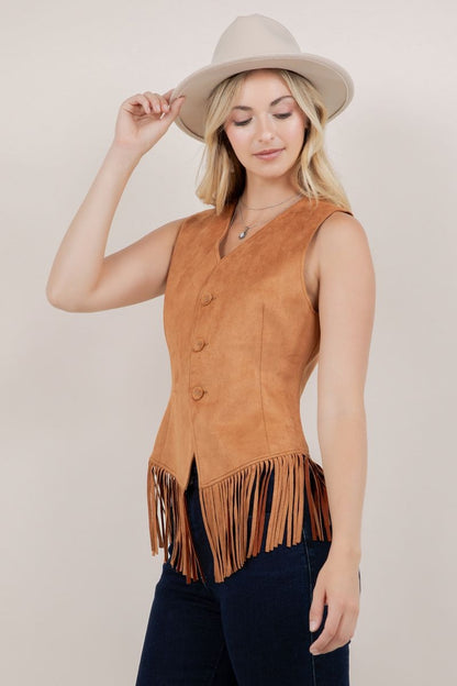 Fringe Suede Vest in 2 Colors