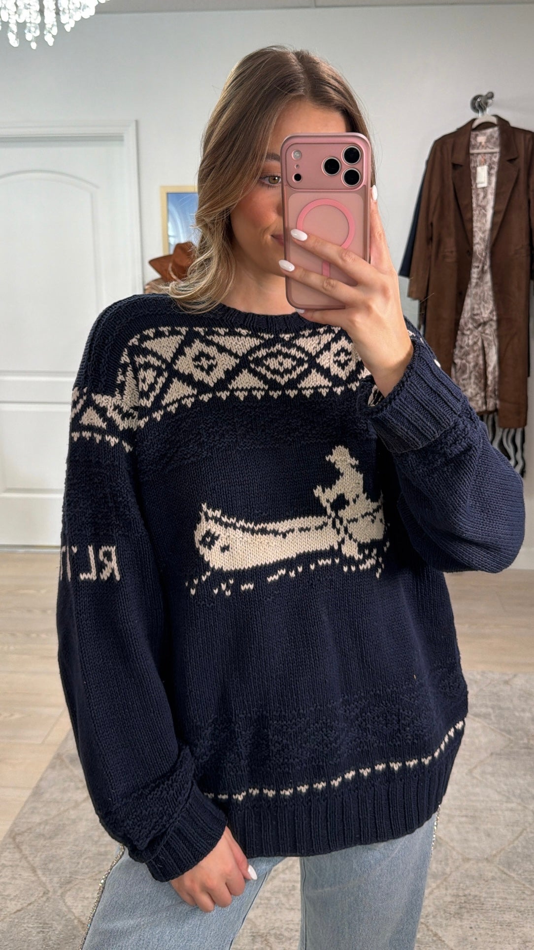 Vintage Ralph Lauren Hand Knit Sweater Size Large