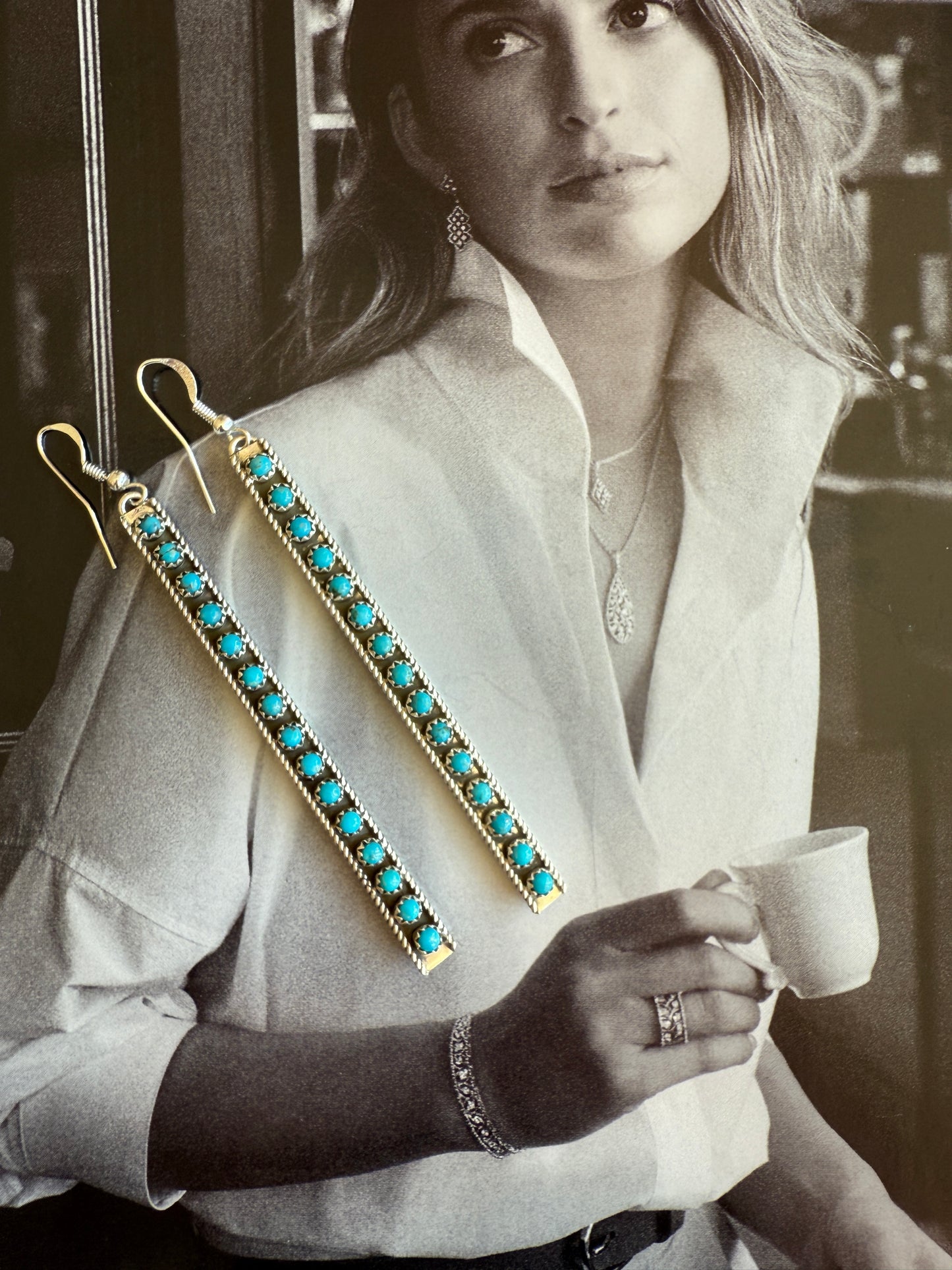 NEW!! "Mirage" Kingman Turquoise Drop Earrings