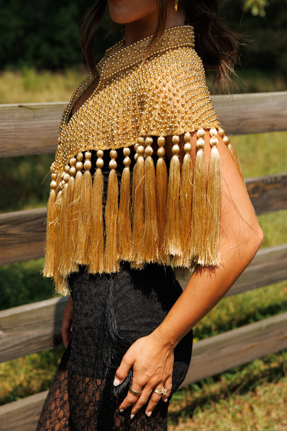 Gold Fringe Tassel Cape