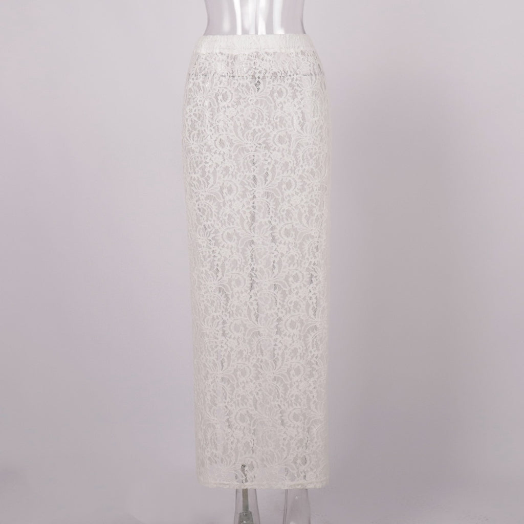 NEW!! The Lainey White Lace Maxi Skirt w/out Liner