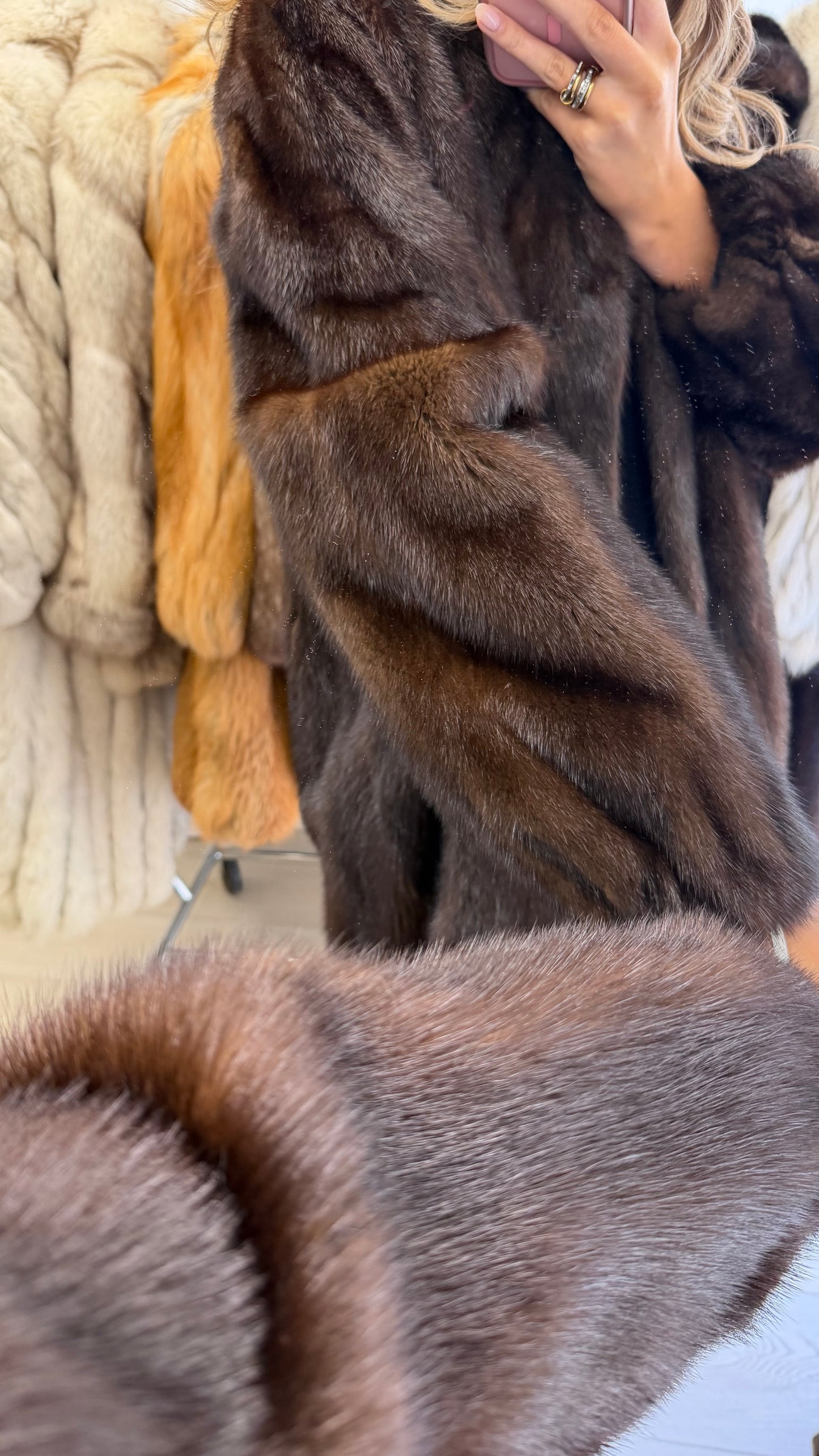 #22 Vintage Mahogany Mink Coat Size Medium