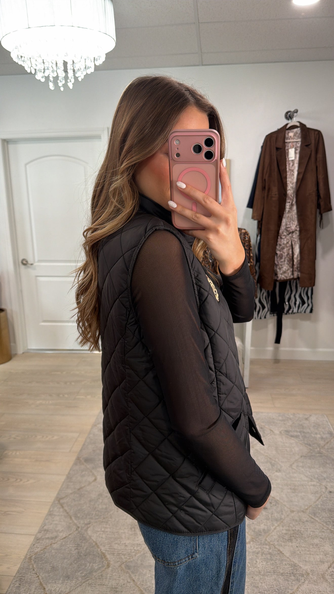 NEW!! Vintage Lauren Ralph Lauren Quilted Vest in Black