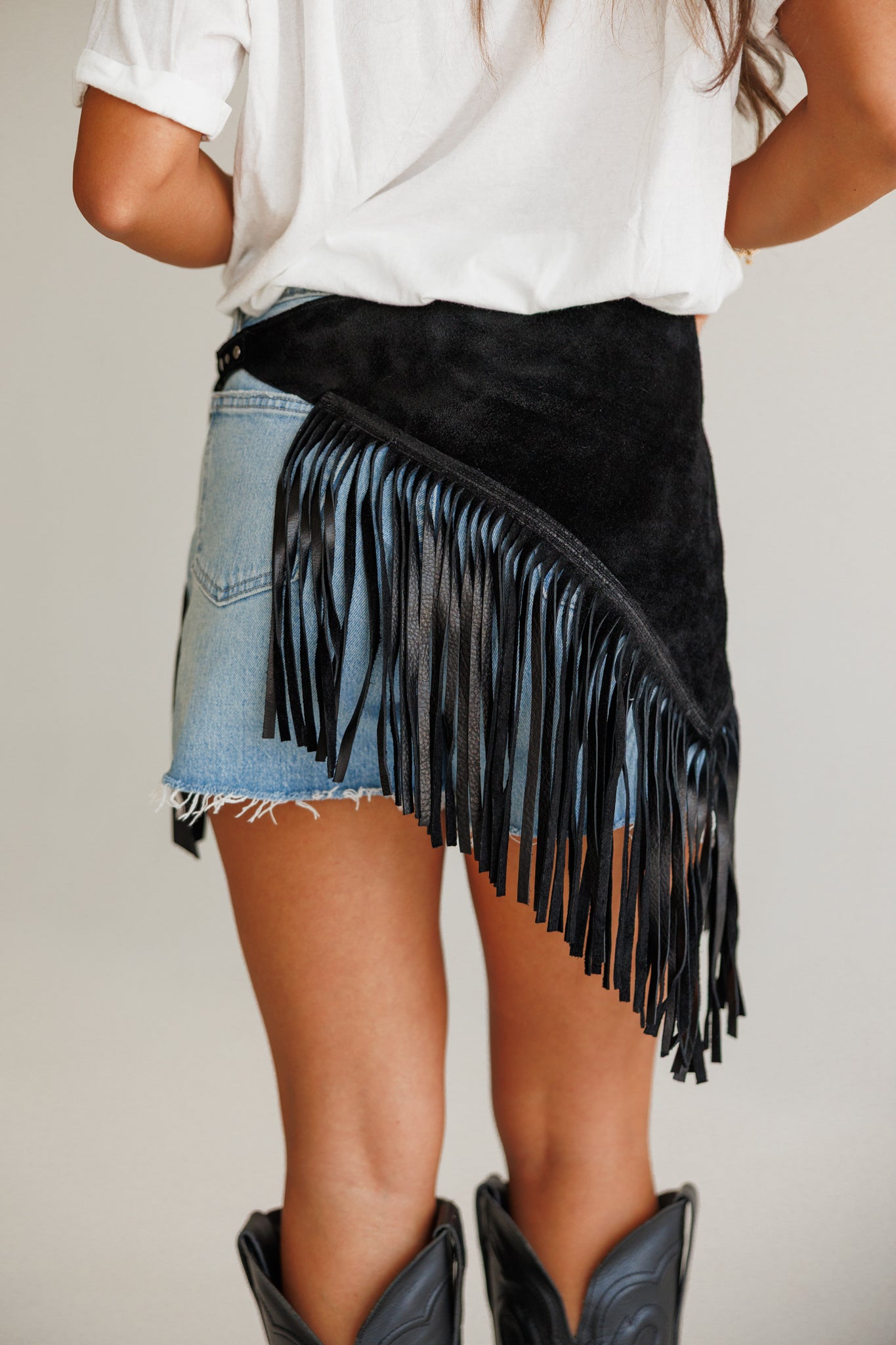 Genuine Leather Fringe Belt
