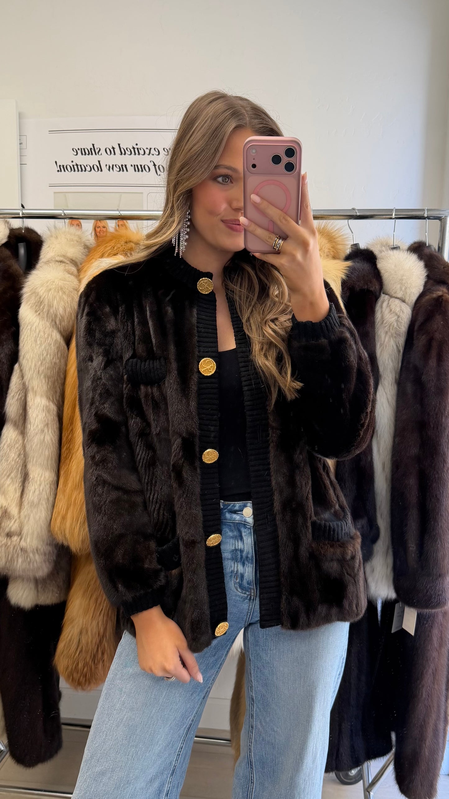 #33 Vintage Mahogany Mink Cardigan Size S/M