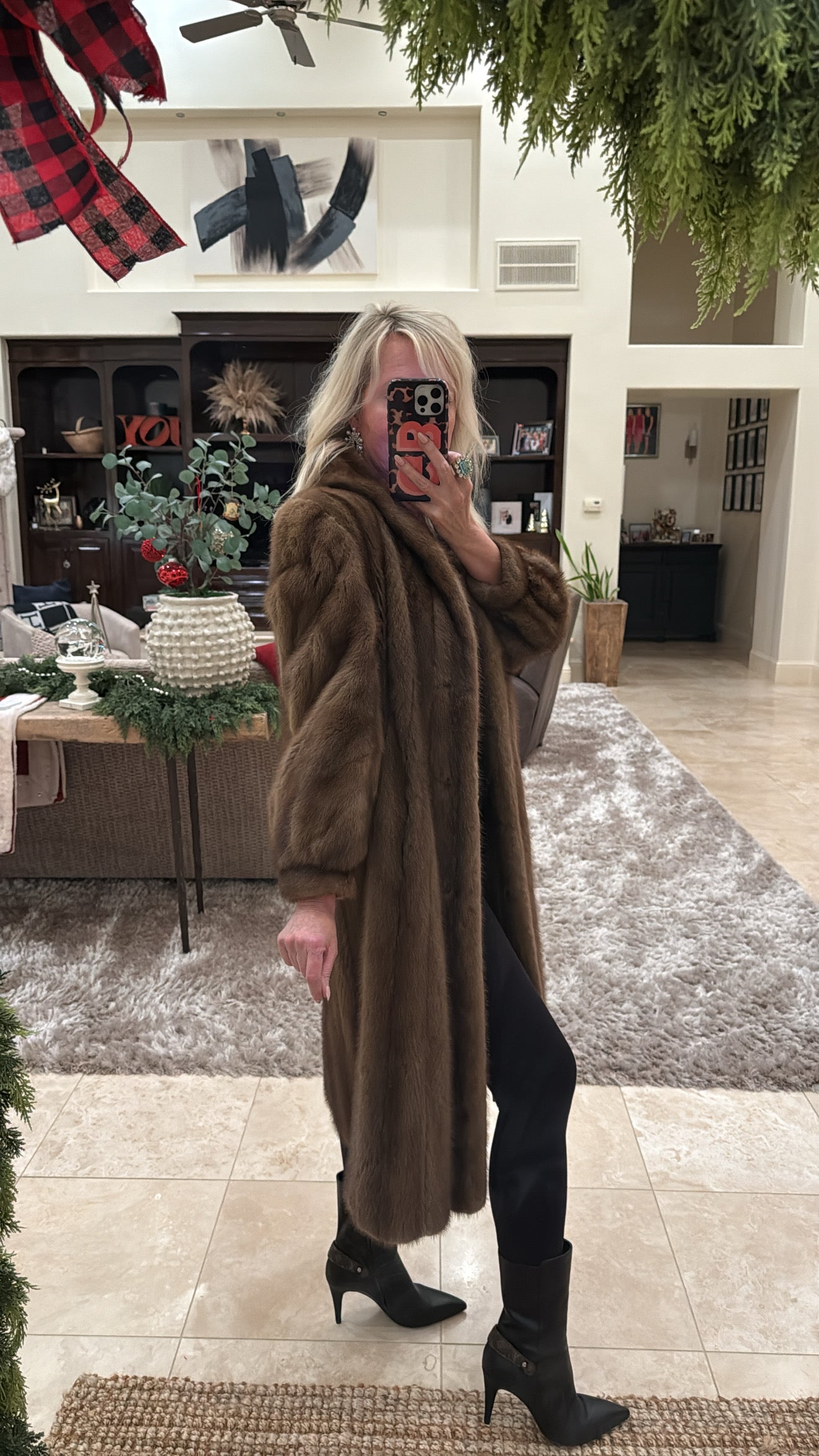 #46 Vintage Brown Mink Fur Coat