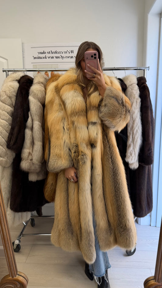 #11 Vintage Golden Island Fox Coat Size S/M