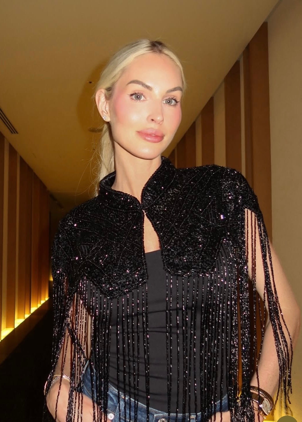 Black Fringe Tassel Cape