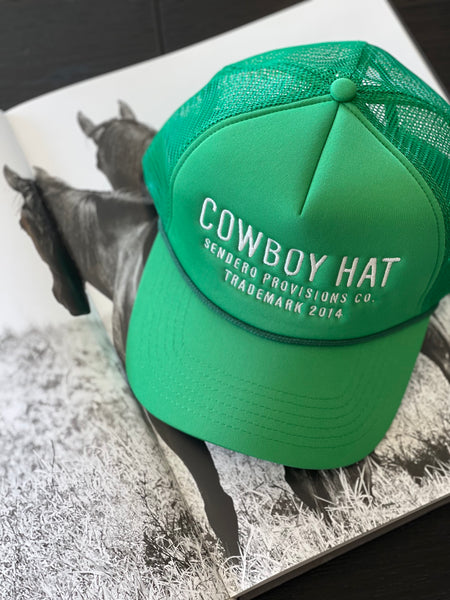 AS SEEN ON BRITT HORTON!! Cowboy Trucker Hat in Green