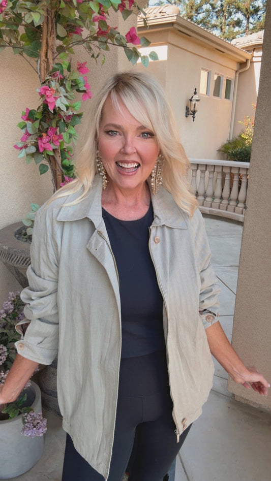 NEW!! Vintage Burberry Lightweight Bomber Jacket Size Large