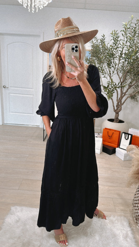 NEW!! The "Sunday" Maxi Dress in Black