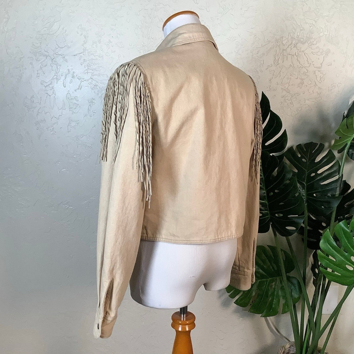 Vintage Double D Fringe Denim Jacket Size Medium