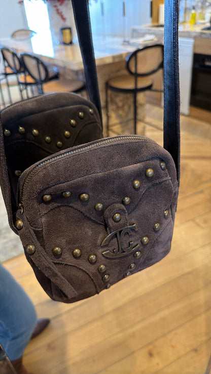 Vintage Just Cavalli Suede Studded Crossbody
