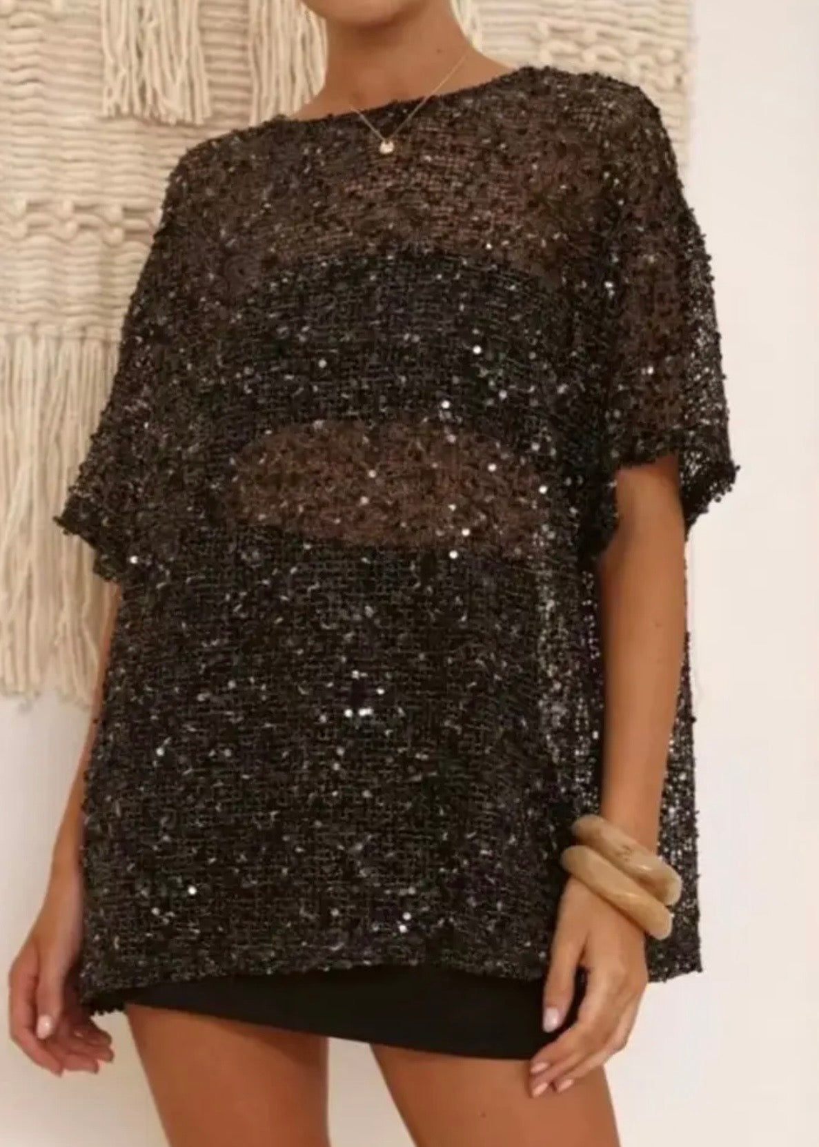 Sequin Oversized Top in 4 Colors - PREORDER