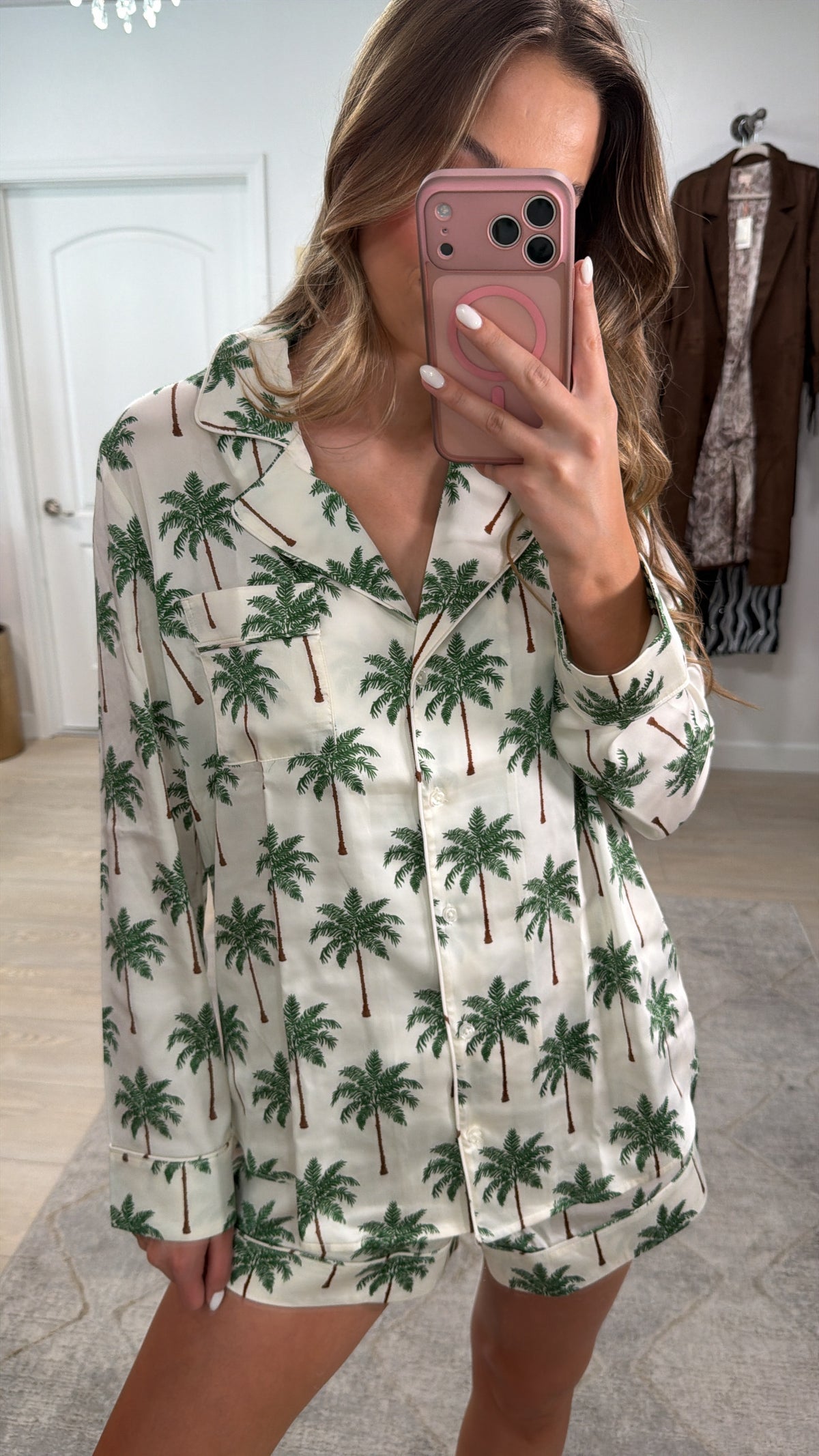 FINAL SALE!! Favorite PJ Set in Palm Tree Silky