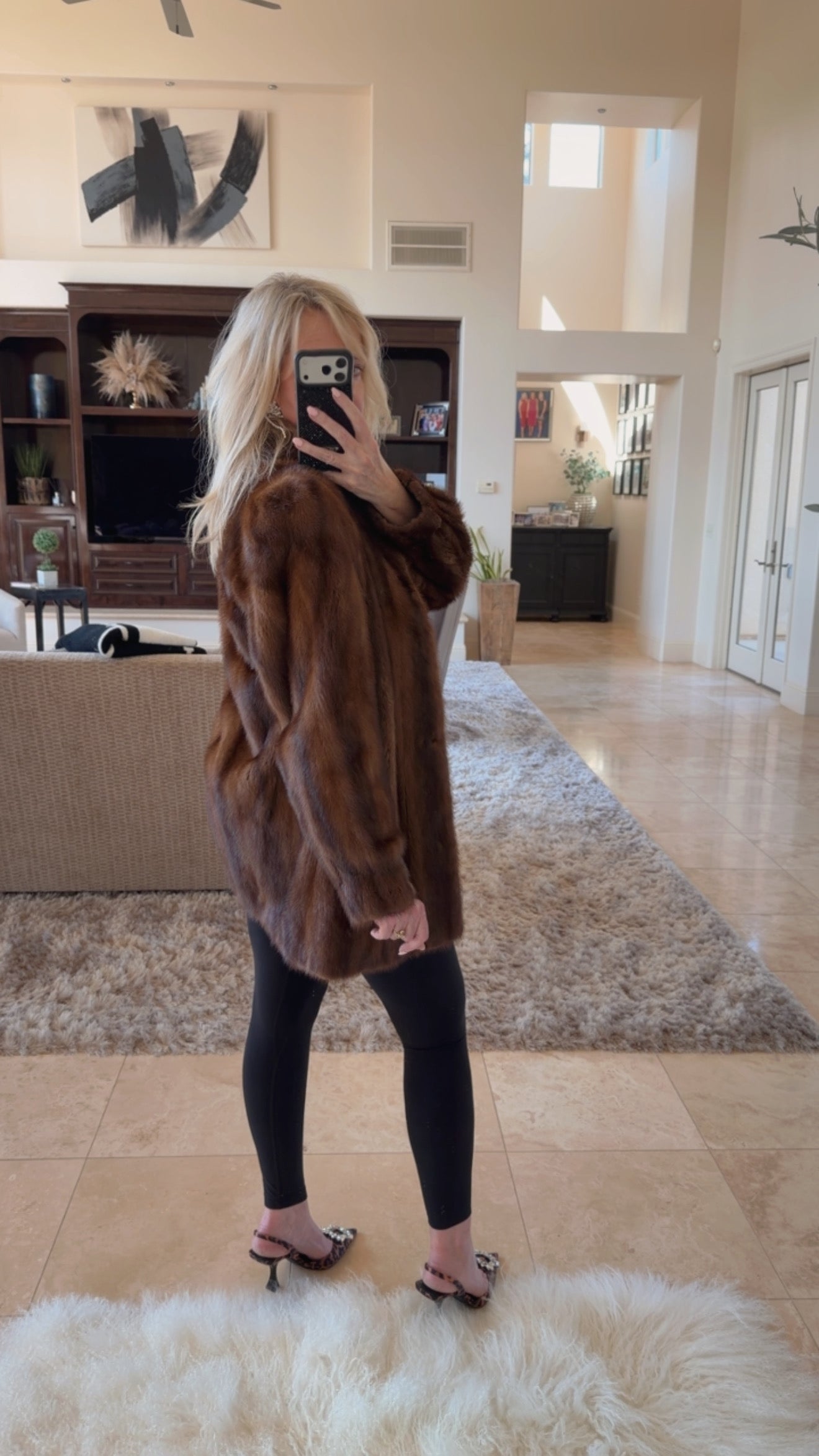 #10 Vintage Yves Saint Laurent Mahogany Mink Jacket, Size Small/Medium