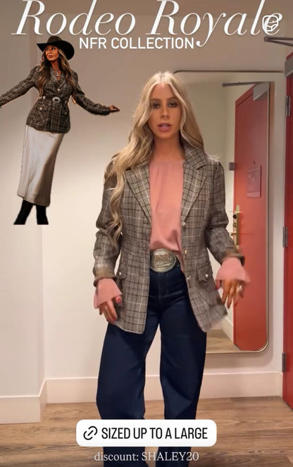 NEW!! "Heritage" Plaid Blazer w/ Gold Buttons