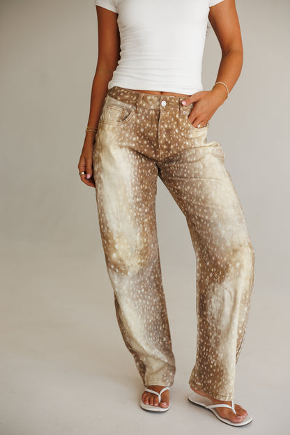 Dakota Barrel Leg Jeans in Light Bambi