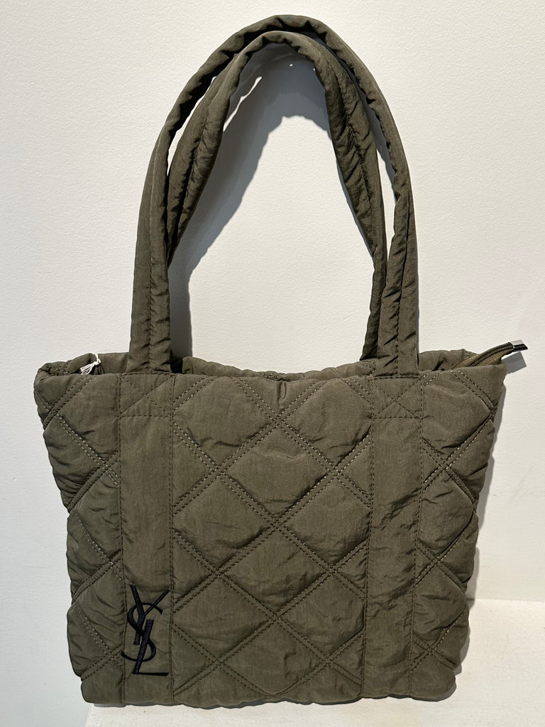 NEW!! Quilted Puff Tote w/ Embroidery