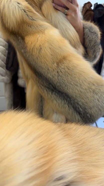 #11 Vintage Golden Island Fox Coat Size S/M