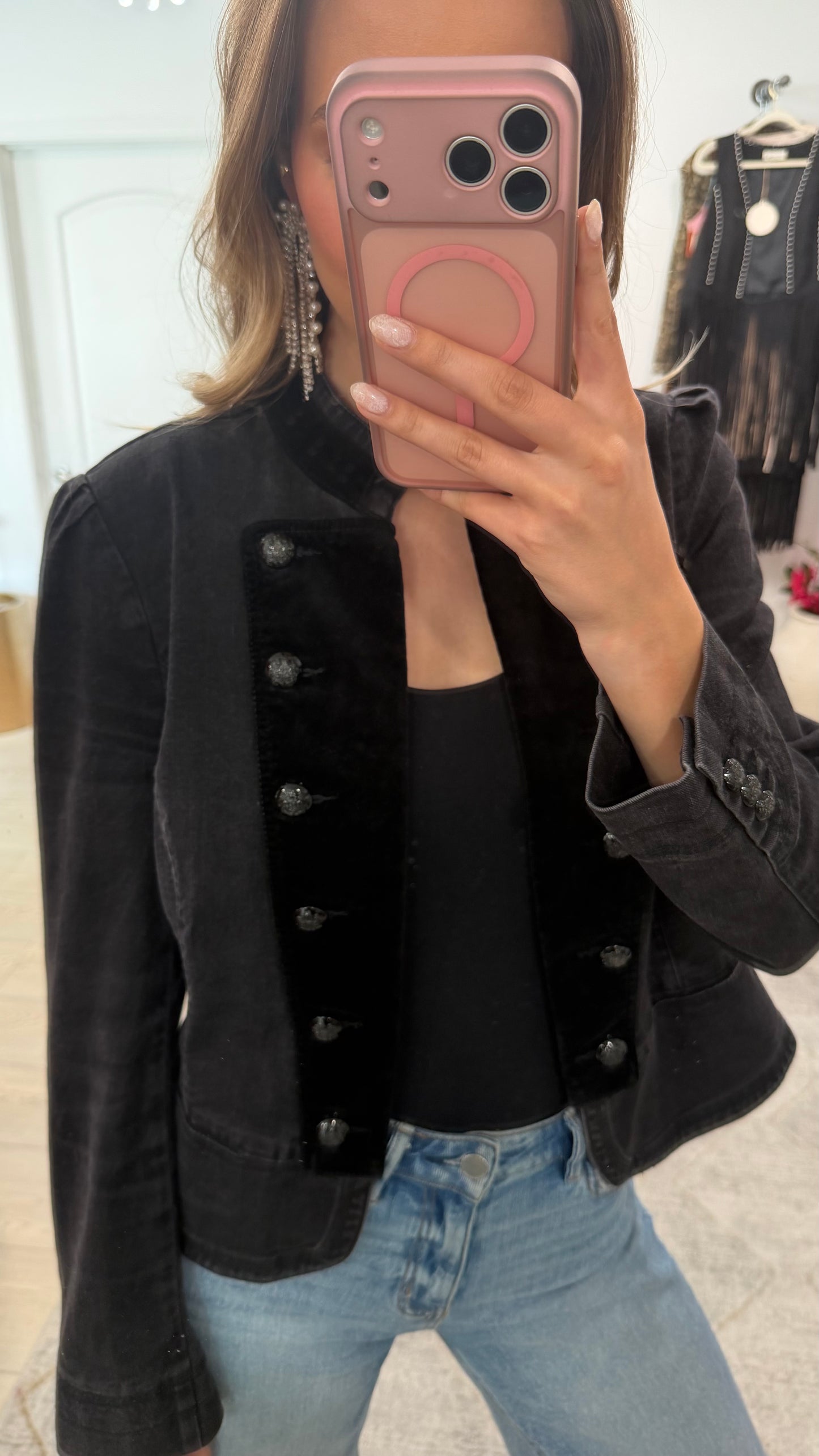 Vintage Ralph Lauren Denim Military Jacket Size 12